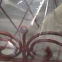 Iron Cookbook Stand ~ Book Holder Adorned with Bird ~ Worn Red Color