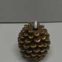 Baquler 3 Pcs Christmas LED Pine Cone Candles Large Xmas Flameless Pinecone Candles Battery Operated, Real Wax Pine Cone LED Flickering Pillar for Christmas Party Decoration, 4 x 5.5 Inches (Brown)