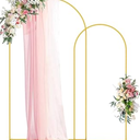 Wokceer Wedding Arch Backdrop Stand and Cover Set of 2 Metal Arch Stand with Arch Cover Black 7.2FT, 6FT for Birthday Party Wedding Ceremony Bridal Baby Shower Event Decor