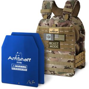 Amstaff Tactical Weighted Vest - Adjustable Weight Vests - Versatile Wearable Vest for Fitness Workouts, Strength and Endurance Training, Running, 20 lb