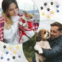 30 sheets 240pcs Dog Paw Glitter Temporary Tattoos, Paw Print Tattoo Face Tattoos Sticker Dog Paw Body Tattoos for Women Girls Face Body Accessories(Yellow, Black, Blue)