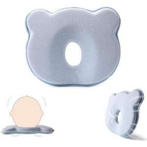 Yevclihds Memory Foam Baby Pillow,Cute Cartoon Bear Soft and Cozy Pillow, Breathable Bedding Set for Infants for Small Boys and Girls Prevent Flat Head
