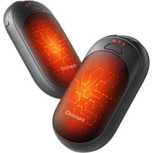 OCOOPA Magnetic Hand Warmers Rechargeable 2 Pack, UL Safety Heat 100-126F, 3-Settings, Pocket-Sized, Max. 8 Hrs Long Lasting,Great for Raynauds, Golf, Hunting, Camping, Gifts for Men Women, UT3 Lite (Black)