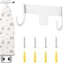 ORLESS Ironing Board Holder Wall Mount, Ironing Board Hanger, Iron Board Holder, Small Y or T Leg Iron Board Hook Wall Mount for Laundry Rooms, 6 Inch(White)