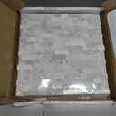 SUNWINGS 5-Sheet Peel and Stick Mosaic Natural 3D Stone Self Adhesive Marble Tiles, 11.5" x 10.7" Stick on Backsplash for Kitchen Bathroom Fireplace Vanity, Mixed Gray