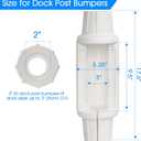 Dock Fender Bumper for Post,Boat Dock Bumpers Slide-Over Post Pole,Slip-On Dock Leg Pipes,Vertical Protection Dock Guards,Soft UV-Resistant Marine-Grade Vinyl, 17.6 Inch Length