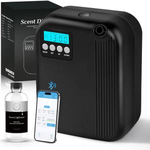 Hotel Collection Diffuser, House Scent Machine, 3000 Sq.Ft of Coverage, 200ml Large Capacity Aromatherapy Machine, Scent Diffusers for Home Large Room, Office Waterless Essential Oil Diffuser, Black (Big)