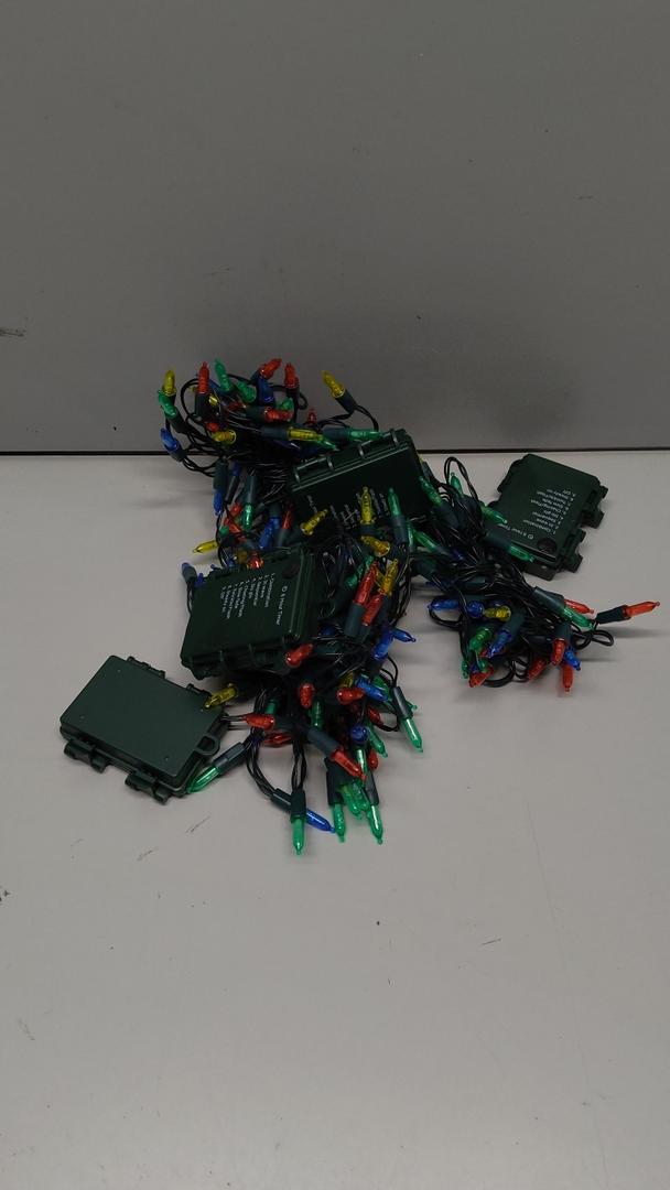 WATERGLIDE 4 Pack 50LED Outdoor Christmas Lights, 16FT Battery Operated Mini String Light with 8 Modes & Timer, Xmas Tree Lights Waterproof for Patio Garden Party Wedding Holiday Decor, Multicolor