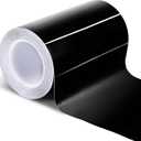 Spurtar Gloss Black Vinyl Wrap 4 Inch x 20ft Air-Release Adhesive Car Vinyl Tape Chrome Delete Wrap Roll DIY Car Exterior Decoration Door Edge Guard Vehicle Detailing Paper 10CM x 6M
