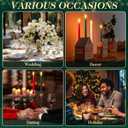 Baquler 6 Pcs 11'' Christmas Flameless Taper Candles Green Red White Battery Operated Candles LED Plastic Flickering Candlesticks for Christmas Wedding Church Dinner Home Decor