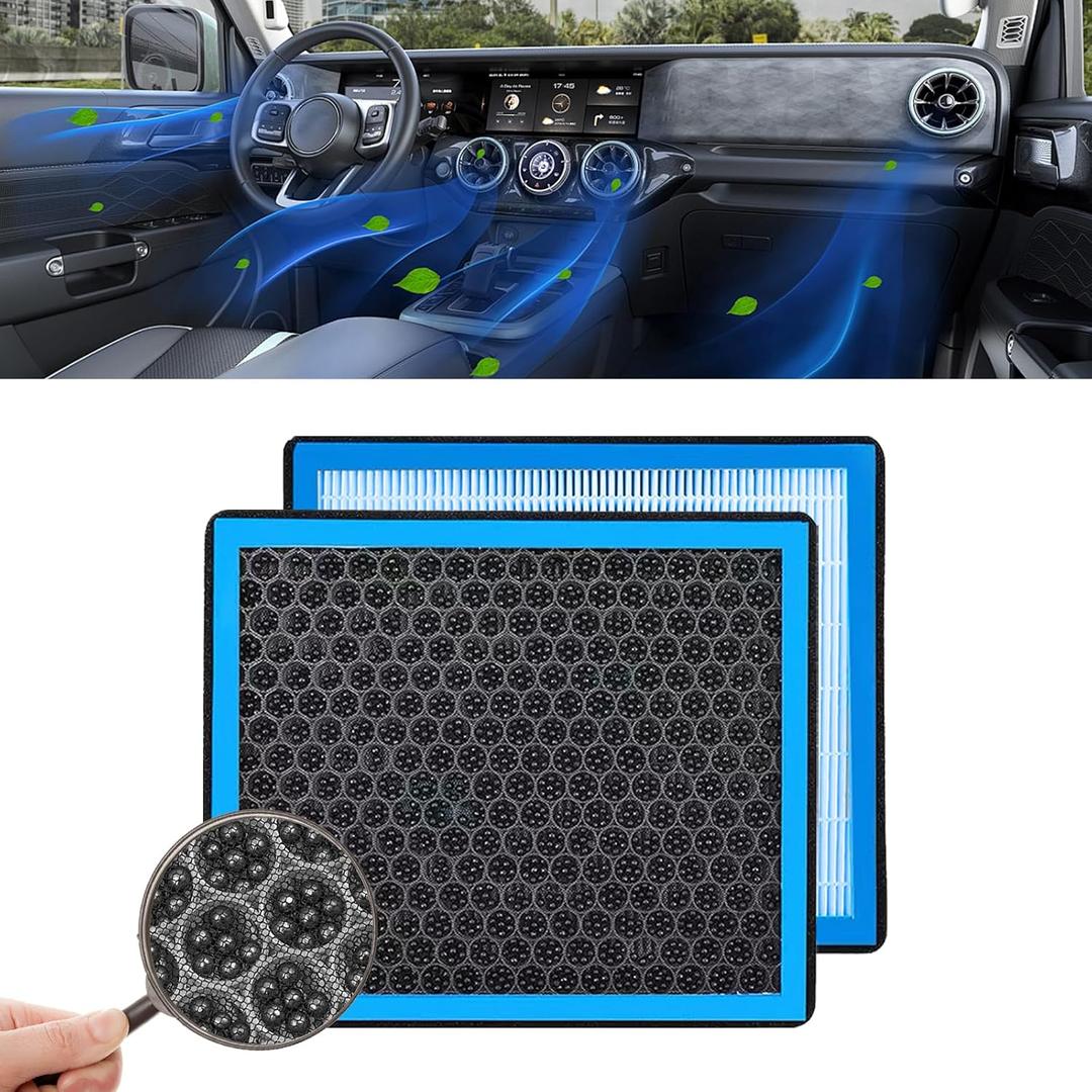 QBOONPT Cabin Air Filter, CF10285 Activated Carbon Air Filter to Adsorb PM2.5 Replacement, HEPA Air Conditioner Cabin Filter for Toyota 4Runner Highlander RAV4 Camry Corolla Sequoia Sienna Avalon