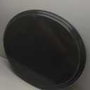 2 Pcs Large Restaurant Serving Trays 24" x 29" Oval Plastic Food Serving Tray Non Slip Rubber Lined Black Serving Tray for Cafeteria (2)