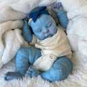 Pinky Reborn Avatar Baby Dolls 20 Inch Soft Vinyl Realistic Newborn Sleeping Baby Girl Doll Toy Accessories Gift Set for Kids Age 3+