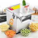 Newhai 4 in 1 Commercial Vegetable Processor Multifunctional Automatic Vegetable Slicer Dicer & Shredder Wavy Potato Cutter Machine 330lb/h Stainless Steel Vegetable Fruit Cutter 200W 110volt