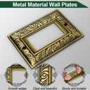 Antique Brass Decorative Decorator Light Switch Covers Wall Plate Rocker Switch Plates Outlet Covers Metal Material Wall Plates for Kitchen Bathroom (1 Gang Single Decorator-6 Pack)