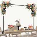 Over the Table Rod Stand with Clamps, 70" Extra Tall, 51-94" Length, Thickened Adjustable Metal Table Arch Flower Balloon Frame for Party Wedding Birthday Halloween Decoration - Black