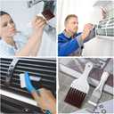 3 x 3 Styles Air Conditioner Condenser Fin Cleaning Brush, Premium Stainless Steel Fin Comb, Refrigerator Coil Cleaning Whisk Brush and Multifunction Plastic Brush Accessory (3PCS)