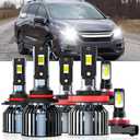 Lights Fit For Honda Odyssey 2011-2020, 9005 High Beam H11 Low Beam H11 Fog Light Bulbs, High Power 6500K White Light, Pack of 6