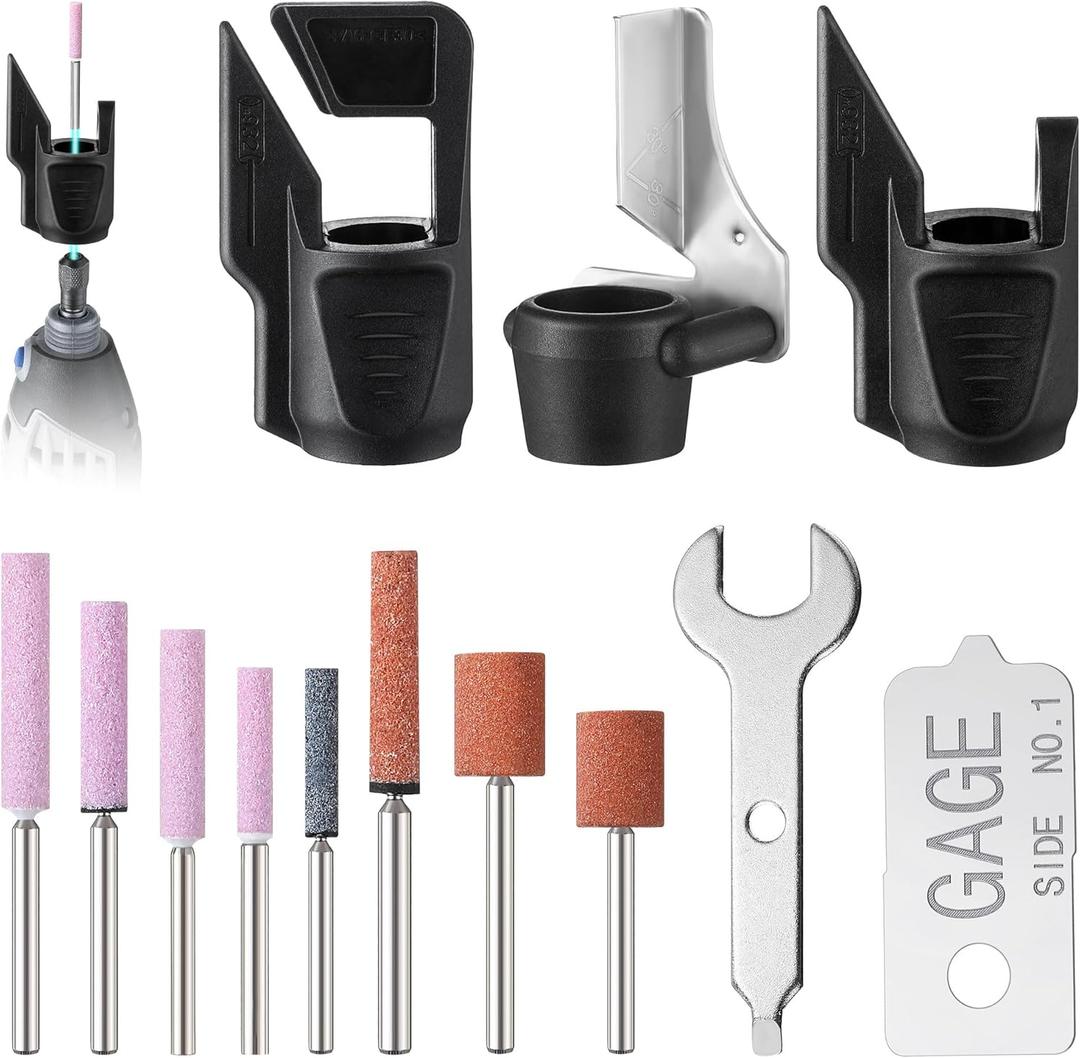 Dreyoo 13 Pieces Chainsaw Sharpening Kit, Chainsaw Sharpeners Tool Compatible with Dremel A679-02 Sharpening Outdoor Gardening Tools, Chainsaws and DIY Projects