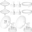 Breast Pump Accessories Kit - 18mm Flange Set Compatible with Spectra S1/S2/Motif Luna, Includes Valves, Tubing & Backflow Protectors