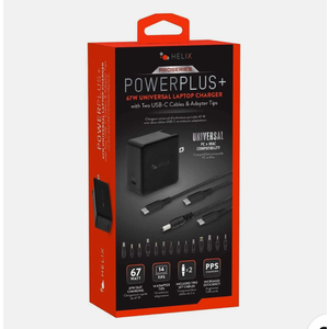 Helix 65W Universal USB-C Laptop Charger Power Adapter (ETHNBC65U) Black