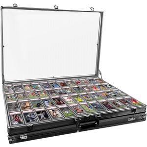 Portable Trade Show Display Case,Card Show Display case Display Case for Cards, Large Table Top Display Case with Lock, Portable Trade Show for Jewelry MTG Cards Collectible Cards 34 in