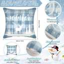 Huwena 12 pcs Christmas Pillow Covers 18x18 Inch Holiday Tree Snowflake Decor Christmas Couch Throw Pillow Cases for Sofa Living Room Home Farmhouse Decor (Blue)