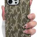 Aesthetic Cases for iPhone 15 Pro Max, Camo Camouflage Design, Hard Hybrid 2-Layer Protective Cover for Women Girls