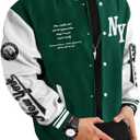 SOLY HUX Men's Varsity Jacket Color Block Letter Graphic Long Sleeve Baseball Jacket Bomber Coat (Large)