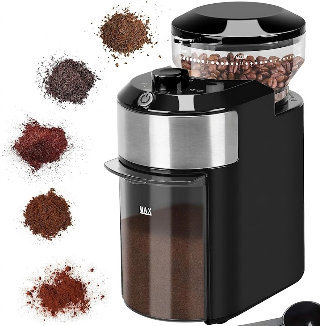 Burr Coffee Grinder Electric - Adjustable Burr Grinder with 28 Precise Grind Settings for 12 Cups - Coffee Grinders for Home Use - Professional Coffee Bean Grinder - Stainless Steel