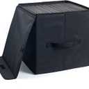 UENTIP Vinyl Record Storage Box for 12-inch Records Crate Holds up to 90 records,Pack of 1-14x 13x 13 Inch LP record storage for Valuable Album Collection - Black