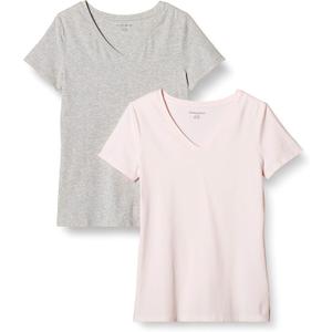 Amazon Essentials Women's Regular-Fit Short-Sleeve T-Shirt (Crewneck and V-Neck Options), Multipacks (M)