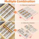 MUDEELA Clear Spice Drawer Organizer, 4 Tier- 2 Set (8 Packs) Spice Rack for Drawer, Expandable From 11" to 22" Kitchen Seasoning Organizers and Storage for Drawer (Jars not included)