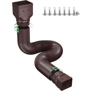 Rain Gutter Downspout Extensions, Downspout Extender for Rainwater Drainage Flexible, Down Spout Drain Extension Pipe and Extendable from 21 to 66 Inches (Brown) (1pack Brown)