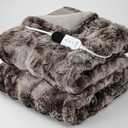 ZonLi 2-in-1 Weighted Heated Blanket for Back Pain, Heated Weighted Blankets(60”x80”, 20lbs), 6 Heating Levels 1-10H Auto Off, Soft Bubble Fleece Washable, Queen Size Chirstmas Blanket for Family