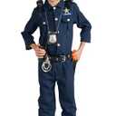 Dress Up America Police Costume for Kids – Realistic Cop Uniform with Shirt, Pants, Hat & Accessories - Halloween Costume, Size Medium 