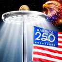 Deneve Deluxe Solar Powered Flagpole Lamp  Dusk to Dawn 12+ Hours, 26 LED, 1300 Lumen Outdoor Lighting for American Flag, Garden Decor, House Decor, 100% Coverage Silver Model