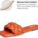 ATHMILE Braided Womens Sandals 2026 Square Open Toe Fashion Slide Sandals Women Dressy Summer Flat Beach Size 10