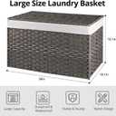 OIAHOMY Large Storage Basket with Lid, 42.3 Gallon (160L) Blanket Basket with Removable Liner Bag, Wicker Hamper with Handle, Foldable, Hamper for Bedroom, Grey