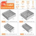 Criusia 12 Pack Sock Underwear Drawer Organizer Dividers, 116 Cells Fabric Foldable Dresser Closet Organizers and Storage Bins for Baby Clothing, Women Men Underwear Socks, Bra, Ties, Scarf