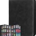 JoyHood Top Loader Binder, Top Loader Collection Album for Trading Cards and Sports Card Holds 252 Top Loaders, Not for Cards WITHOUT a Top Loader (Dark, 9 Pockets)