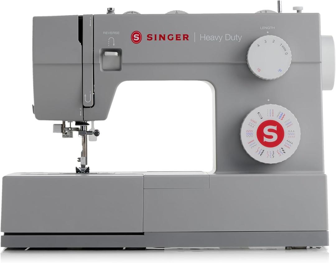 SINGER Heavy Duty 4452 (Grey) High Speed Sewing Machine + Accessories | 32 Built-In Stitches Deliver 110 Stitch Applications | 50% More Power for Thick Fabrics, 1100 Stitches/Min, 1-Step Buttonhole