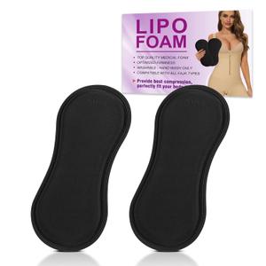 JNATER Lipo Foam Lateral Protectors - Women Lipo Side Foam Pads, Lipo Foams Post Surgery, Abdominal Compression Lipo Board For Tummy Tuck & Liposuction Post Surgery Recovery (2Pcs, Black)