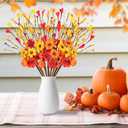 12Pcs Fall Flowers Decorations Artificial Floral Stems with Pumpkin Flower - Thanksgiving Decor Autumn Picks Arrangements for Home Vase Table Centerpieces