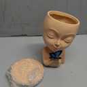 WEWEOW Face Planters for Outdoor Plants, Resin Succulent Pots with Drainage Hole Cute Lady Face Flower Pots