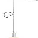 Adjustable Pendant Light Fixture, Industrial Swing Arm Hanging Light with Glass Shade, Dome Ceiling Pendant Light in Chrome
