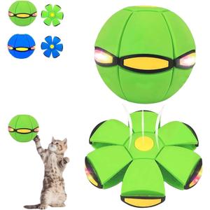 Magic Meta Ball,Magic Bouncing Ball,Metaball Flying Saucer,Pet Flying Saucer, Foldable, Dual Form Free Switching, Suitable for Indoor & Outdoor Use. (Green)