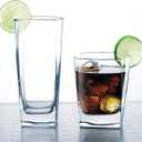 Le'raze Collins Everyday Drinking Glasses Set of 16 Drinkware Kitchen Glasses for Cocktail, Iced Coffee, Beer, Ice Tea, Wine, Whiskey, Water, 8 Tall Highball Glass Cups & 8 Short Old Fashioned.