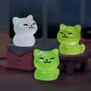 68 PCS Mini Resin Craft Luminous Cat Dark Glow Figurines DIY Garden Miniature Decor Landscape Cute Animals Dollhouse Terrarium Party Easter Christmas Rnament(Orange Cat, Curly Eared Cat, Hairless Cat)