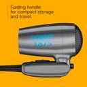 Conair Travel Hair Dryer with Dual Voltage, 1875W Compact Blow Dryer with Folding Handle, Gray